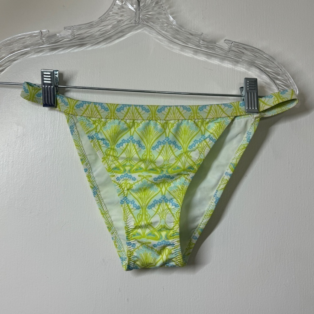 Liberty of London Velmar Spa Green White Blue Floral Bikini Swim Bottom Size 34